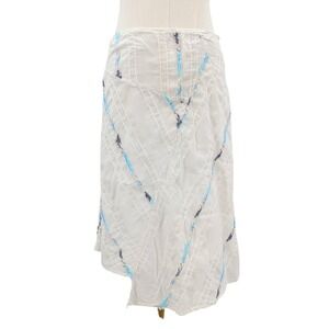 Vintage Y2K Roxy White Asymmetrical‎ Surf Skirt Cotton Size Small